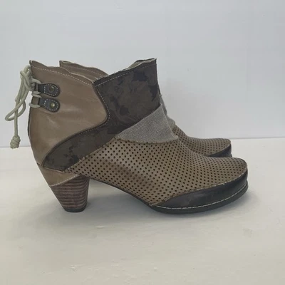 Bota Elite Rags By Corkys Couro Tecido Tornozelo Salto 2.5" Feminina 10 Boho - Imagem 1 de 4