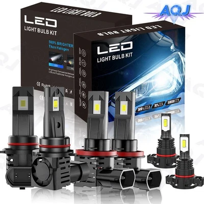 For Chevrolet Silverado 2500 2007-2015 6000K LED Headlight Hi/Lo&Fog Bulbs Kit Foto 1 de 4