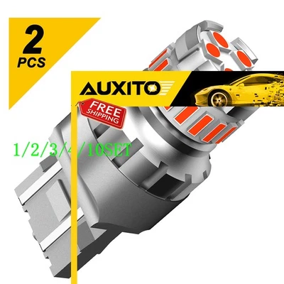 7443 LED Estroboscópico Intermitente Freno Trasero Luz Estacionamiento Advertencia Bombilla 1~10 Juego Foto 1 de 4