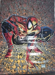 Vintage 1990 Marvel Spider Man 34" x 22" Poster Spider Webs Todd McFarlane - Picture 1 of 10