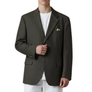 Blazer Tommy Hilfiger Abrigo Deportivo de Lana Gris Carbón Talla 48 L Tres Botones - Imagen 1 de 15