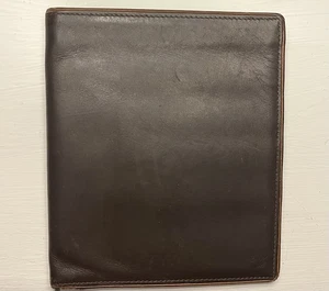 Cartera de Colección Brooks Brothers Marrón Cuero Genuino Plegable 10 Ranuras Italia Leer - Imagen 1 de 6