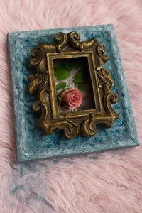 Ornate Frame Pair | Patina Blue + Baroque Gold | Cottagecore Wall Gallery - Picture 1 of 15