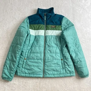 L.L. Bean Mountain Classic Puffer Jacket Womens Medium Blue Colorblock Insulated - Picture 1 of 13