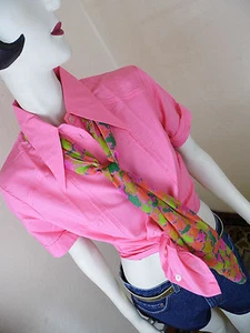 Camicia camicia NOS anni 70 confezione originale True Vintage "da vecchio magazzino" blusa anni 70 rosa - Foto 1 di 7