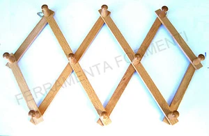 Portabito in legno estensibile appendino portabiti appendiabiti per parete - N - Foto 1 di 1