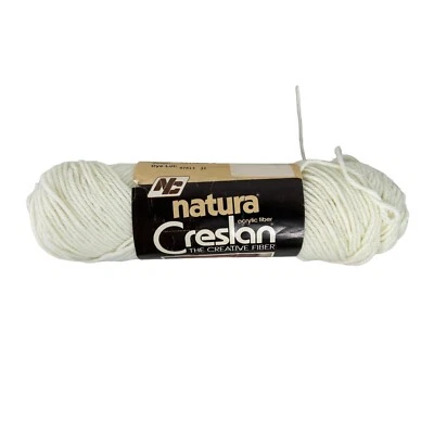 Natura Creslan Acrylic Yarn White Acrylic Natural 3 oz USA Vintage AT517 - Image 1 of 3