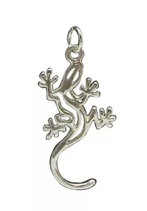 Handmade Sterling Silver Pendant Gecko Salamander Hallmarked 925 Nickel Free - Picture 1 of 2