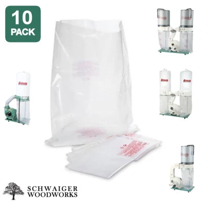 SWW (10) Plastic Dust Collector Bags for Grizzly G0548ZP, G0562ZP, G1030Z2P, G1028Z2