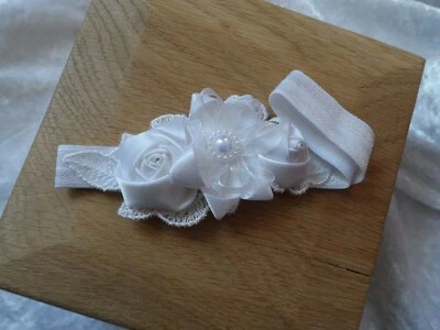Pure white Baby/Girls Headband,Hair band,Head piece,Hair Garland,,Top knot,Bow - Image 1 of 4