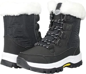 Women's Water Resistant Snow Boots Mid-Calf Faux Fur Lace Winter Warm Shoe US7 - Picture 1 of 7