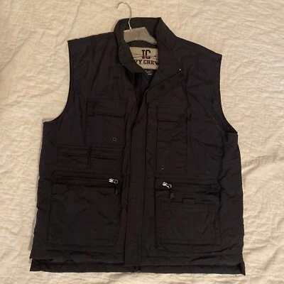 Chaleco Ivy Crew Hombres L Negro Chaqueta de Pesca Utilidad Safari Carga Explorador Caza Foto 1 de 4