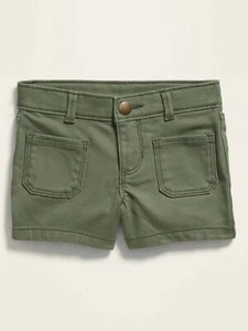 NWT OLD NAVY 2T & 4T OLIVE FRONT PATCH POCKET SHORTS - Picture 1 of 3