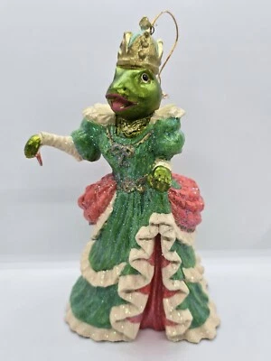 Mark Roberts Princesa Rana Vidrio Adorno Estatua Navidad Estatuilla Corona Foto 1 de 4