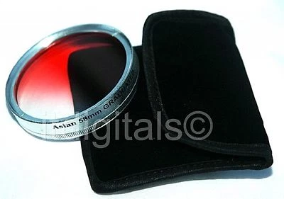 82mm Graduated Red Color Lens Glass Filter Screw-in Half Red Half Clear Coated - Image 1 of 2