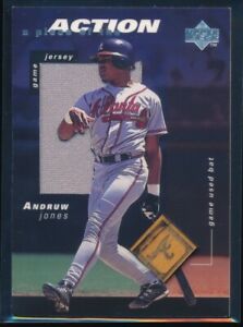 1998 Upper Deck ANDRU JONES A Piece of the Action GAME JERSEY/BAT BRAVES
