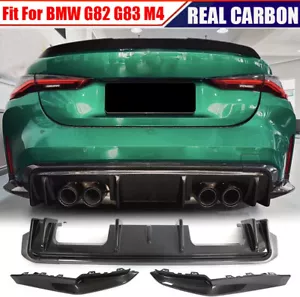 For 2021-23 BMW G82 G83 M4 REAL CARBON Rear Bumper Diffuser Lip Splitter BODYKIT - Bild 1 von 14