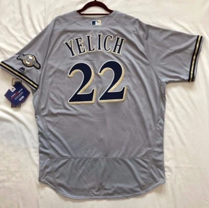 AUTHENTIC MAJESTIC 52 2XL, CHRISTIAN YELICH MILWAUKEE BREWERS FLEX BASE Jersey - Picture 1 of 5