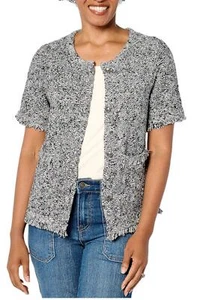 Denim & Co. Women's Signature ShortSlv Sweater Lady Jacket Black - Picture 1 of 1