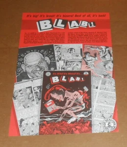 Blab! Kitchen Sink Comix Poster 1988 Original Promo 11x17 Drew Friedman - Picture 1 of 2