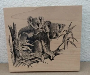 Timbro Coronado Island Koala timbro in gomma inutilizzato grande timbro montato su legno 2001 - Foto 1 di 4