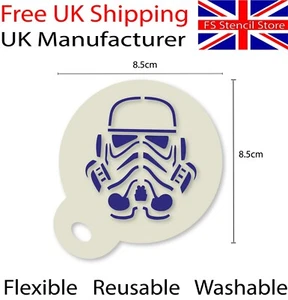 Stormtrooper Star Wars Coffee Duster Mylar Stencil 8.5cm Reusable - UK Shop - Picture 1 of 3