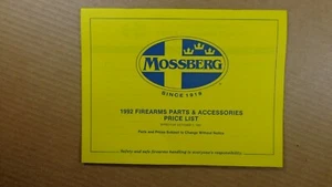 1992 Mossberg Arms Firearms PARTS AND ACCESSORIES PRICE LIST - Picture 1 of 4