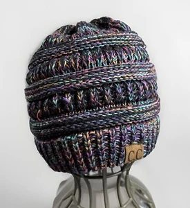 Gorro Confetti Negro Arco Iris Tejido con Cable Gorra Toque Mujer’s OS Esquí Snowboard - Imagen 1 de 15