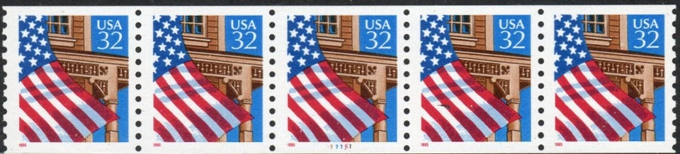 US Scott #2913, Plate Strip of 5, #77767, MNH - Image 1 of 1