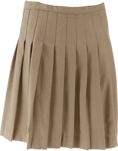 Lands' End Solid Pleated Skirt Khaki 12+ NWOT (926) - Picture 1 of 8