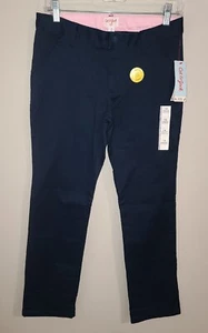 NEW GIRLS CAT & JACK NAVY BLUE STRAIGHT FIT UNIFORM PANTS SIZE 16 - Picture 1 of 2