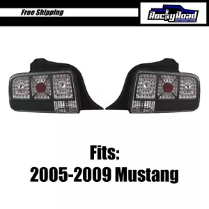 Black Clear Lens Taillights Tail Lights for 2005-2009 Ford Mustang Base, GT - Picture 1 of 4