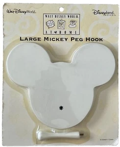 Disney Parks At Home Mickey Mouse Icon Wood Peg Hook White Wall Hanger - Picture 1 of 2