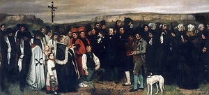 A Burial at Ornans by Gustave Courbet 75cm x 34cm Canvas Print - Picture 1 of 1