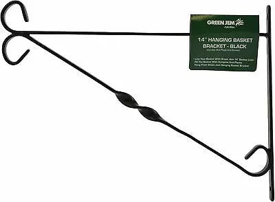 HANDY HOME AND GARDEN Hanging Basket Brackets Metal 12" 14" Strong Outdoor Coated Steel Wall Brackets