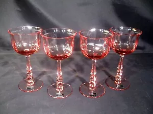 Mikasa Terrace Coral Optic Wine Glasses Set of 4 - Picture 1 of 12