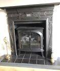 Antique Art Nouveau Cast Iron Fire Surround Fireplace