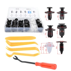 100Pcs Bumper Hood Fender Splash Shield Retainer Clips Fastener 6Size w/ 5 Tools - Picture 1 of 12