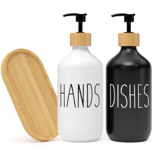 2 PCS Soap Dispenser Set with Tray Hand Foam Soap Dispenser Dish Soap Dispenser - Picture 1 of 12