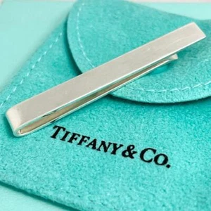 Authentic Tiffany & Co. Tie Clip Bar 925 Sterling Silver Classic Men's Accessory - Picture 1 of 6