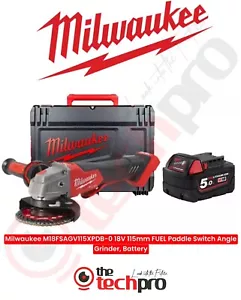 Milwaukee M18FSAGV115XPDB-0 18V 115 mm smerigliatrice angolare interruttore a paddle carburante, batteria - Foto 1 di 11