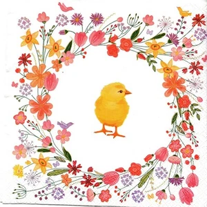 PAPIERHANDTÜCHER KÜKEN BLUMEN OSTERN. PAPIERSERVIETTEN KÜKENBLUMEN OSTERN - Bild 1 von 1