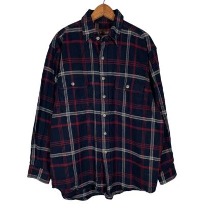 Camisa de franela a cuadros de algodón azul Moose Creek talla: L Foto 1 de 3