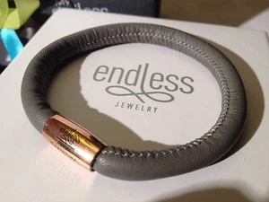 Endloser Schmuck 19 cm graues Armband Einzelstrang gelb Verschluss uA £40 - Bild 1 von 3