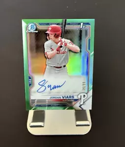 Jordan Viars - 2021 Bowman Draft - Green Auto 1st Bowman Refractor /99 CDA-JV - Picture 1 of 2