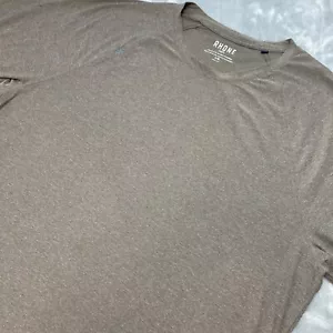 Rhone Reign Tee T-Shirt Mens L Brown Short Sleeve Performance Workout Gym - Picture 1 of 8