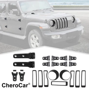 Gille Insert Cover Headlight Hood/Door Hinge Cover Trim For 18+ Jeep wrangler JL - Picture 1 of 22