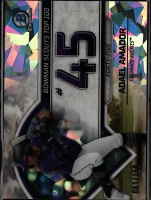 2023 Bowman #BTP-45 Adael Amador  Scouts Top 100 Atomic SN150 - Image 1 of 2