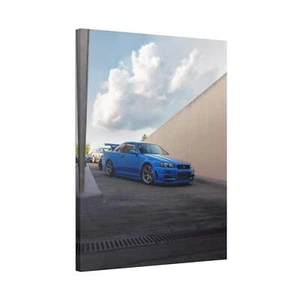 Nissan R34 GTR High Resolution Museum Quality Vertical Canvas Print #029 - Picture 1 of 10