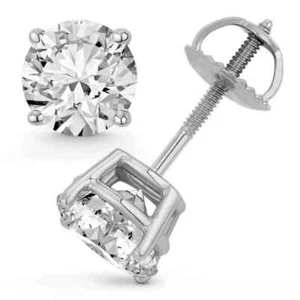 Diamond Stud Earrings IGI Certified 4.68 Carat E VS2 Ideal Cut Solitaire 14K - Picture 1 of 9
